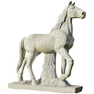 20th century marble horse statue after Rouillard