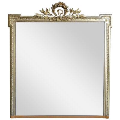 19th century Louis XVI style gilded wood mirror
