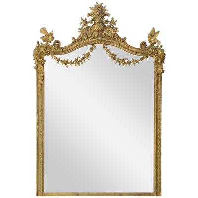 Napoleon III gilded stucco wood mirror
