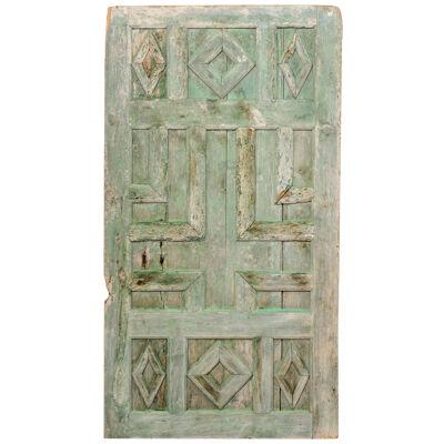 Spanish 19th C. Door w/Original Green Paint