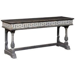 French Console Table w/Greek Key Accents