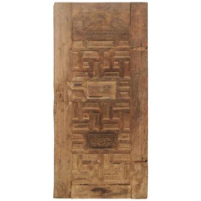 Turkish 73" Tall Hand-Carved Door, 19th C.