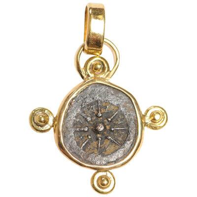 Roman Widow's Mite Coin, 22kt Gold Pendant