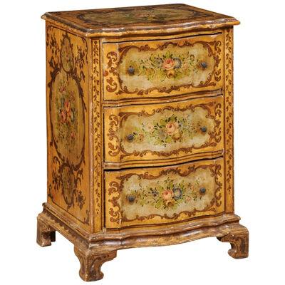 Italian Floral-Painted Petite Chest, 19th c