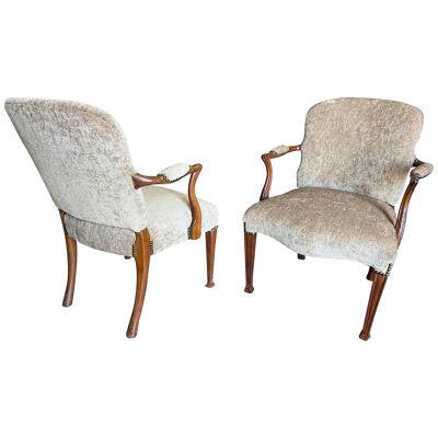 Handsome Pair of 19th Century Georgian Style Armchairs