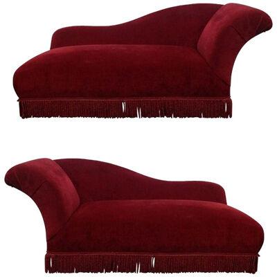 Two French Art Deco Chaise Lounges
