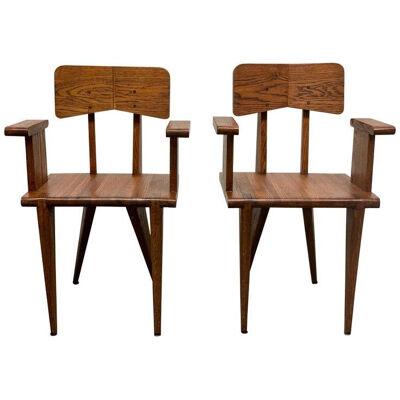 French Armchairs in the Manner of Jean Prouvé Pair