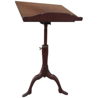Georgian Mahogany Adjustable Dictionary / Music Stand with Carved Shoe Feet