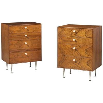 George Nelson Thin Edge Rosewood Chests Pair