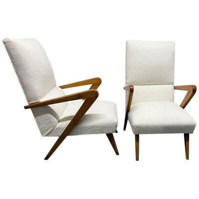 Italian Lounge Chairs Style of Gio Ponti in Boucle