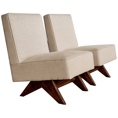 Pair of Pierre Jeanneret Chandigarh PJ-SI-36-A Sofa Chairs