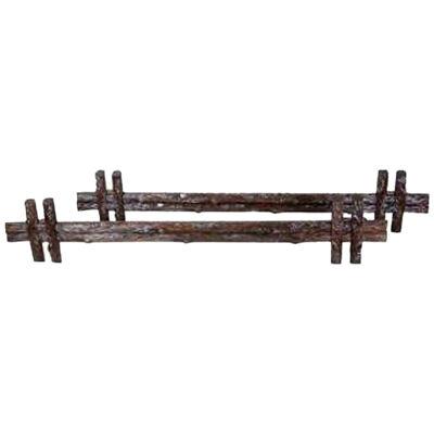 Black Forest Rustic Curtain Rods Hand Carved, Germany, Circa 1880