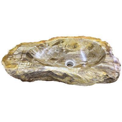 Petrified Wood Sink, Top Quality in Beige/ Brown/ Yellow Tones