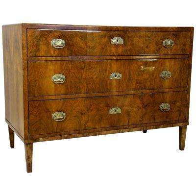 19th Century Biedermeier Nutwood Chest Of Drawers/ Writing Commode, AT ca. 1840