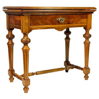 19th Century Console Table/ Gaming Table Nut Wood, Austria, circa 1870