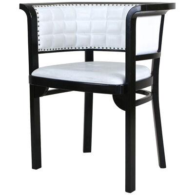 Black Thonet Armchair With White Leather, Design Marcel Kammerer, AT ca. 1980