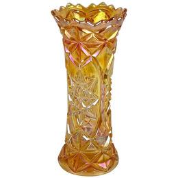 Amber Colored Art Deco Glass Vase - Iridescent, Bohemia circa 1920