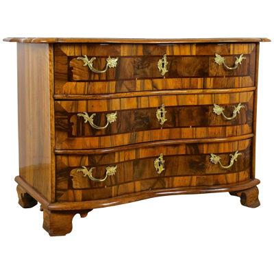 18th Century Baroque Nutwood Chest Of Drawers/ Commode, South Germany ca. 1760