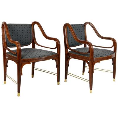 Pair Of Art Nouveau Armchairs by Otto Wagner for J&J Kohn, Austria ca. 1904
