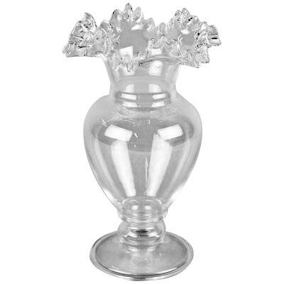 20th Century Art Nouveau Frilly Glass Vase, Austria circa 1910