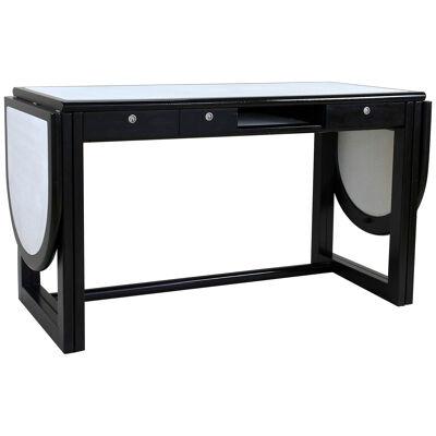 Black Writing Desk With White Leather Surface by Thonet - Detachable, ca. 1980