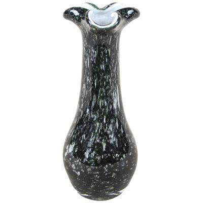 Black/ Dark Green Murano Glass Vase, Italy circa 1970