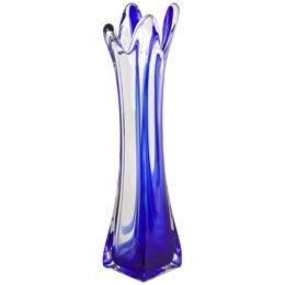 Blue/ Clear Murano Glass Vase, Late Mid Century - Italy ca. 1960/70
