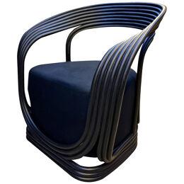 Contemporary Modern Black Bamboo Bentwood Armchair or Lounge Chair, IDN 2023