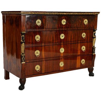 19th Century Empire Nutwood Chest Of Drawers - Museums Quality, Austria ca. 1815