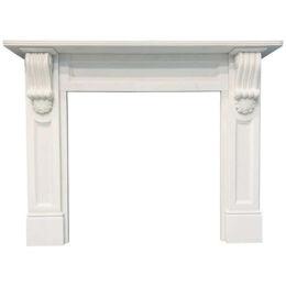 19th Century Victorian Style Statuary Marble Corbel Fireplace Surround.