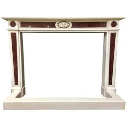 Regency Imperial Egyptian Porphyry and Statuary Marble Fireplace Surround