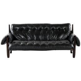 Sofa in Jacaranda and Leather by Sergio Rodrigues, 1957