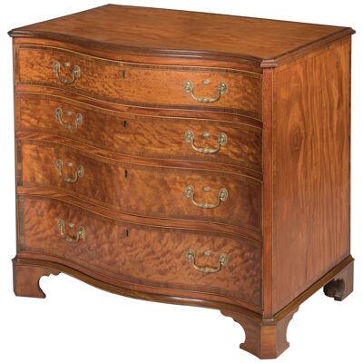 A Fine English Georgian Satinwood Chest of Drawers
