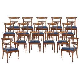 Set of 16 Mahogany William IV Period Dining Chairs