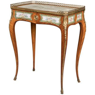 19th Century Porcelain-Mounted Occasional Table in the Transitional Manner