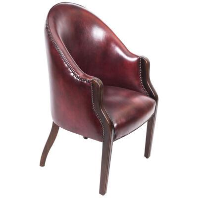 Bespoke English Handmade Leather Desk Chair Burgundy