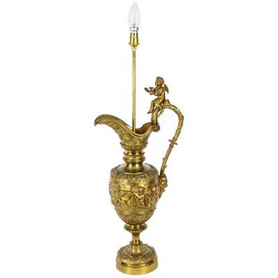 Antique Gilt Bronze Renaissance Revival Table Lamp C1870 19th C