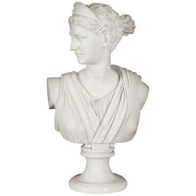 Vintage Marble Bust Diana 20th Century
