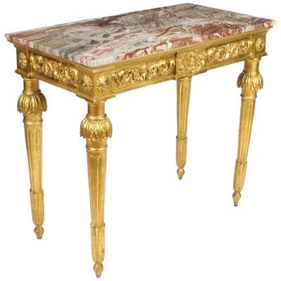 Antique Louis XV Revival Carved Giltwood Console Pier Table c.1870 19th C
