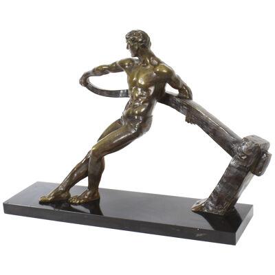 Antique Art Deco Bronze Figure of a Riverman by Maurice Guiraud-Rivière C1920