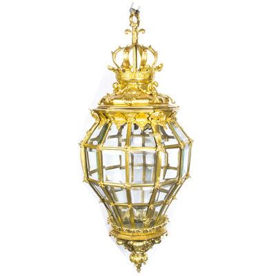 Versailles Massive Bronze Diamond Baluster 3 Light Lantern