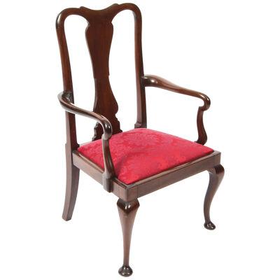Antique Queen Anne Revival Mahogany Child's Chair C1920