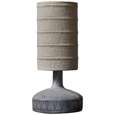 Grey Ceramic Table Lamp by Jacques Pouchain circa 1970