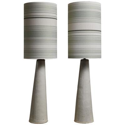 Pair of Tall Glazed Ceramic Table Lamps circa 1970