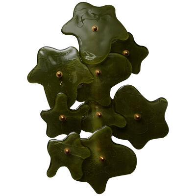 Green Spatters Murano Glass Wall Sconces