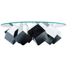 Magic Mirror Coffee Table in Stainless Steel
