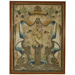 17th Century Religious Silkwork Embroidery Picture
