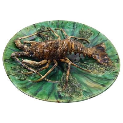 Renoleau French Palissy Majolica Lobster Wall Plaque