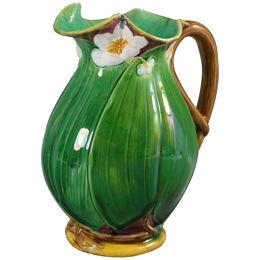 Large Victorian Minton Majolica Lily Jug/Pitcher