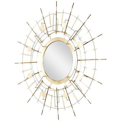 Gold-Toned Mirror Sunny-Side Two by Eric de Dormael Curved mirror